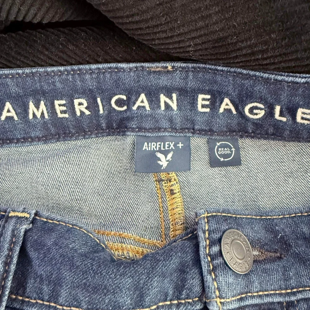 American Eagle Airflex+ Athletic Straight Jeans Dark Wash Blue 38x32 Mens‎
